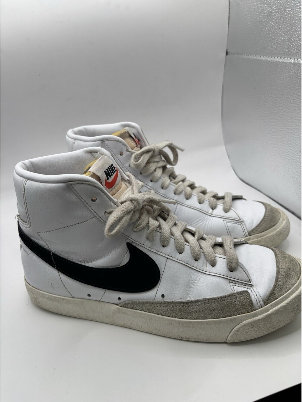 Nike Blazer Mid Vintage White Black High Top Sneakers Size 8